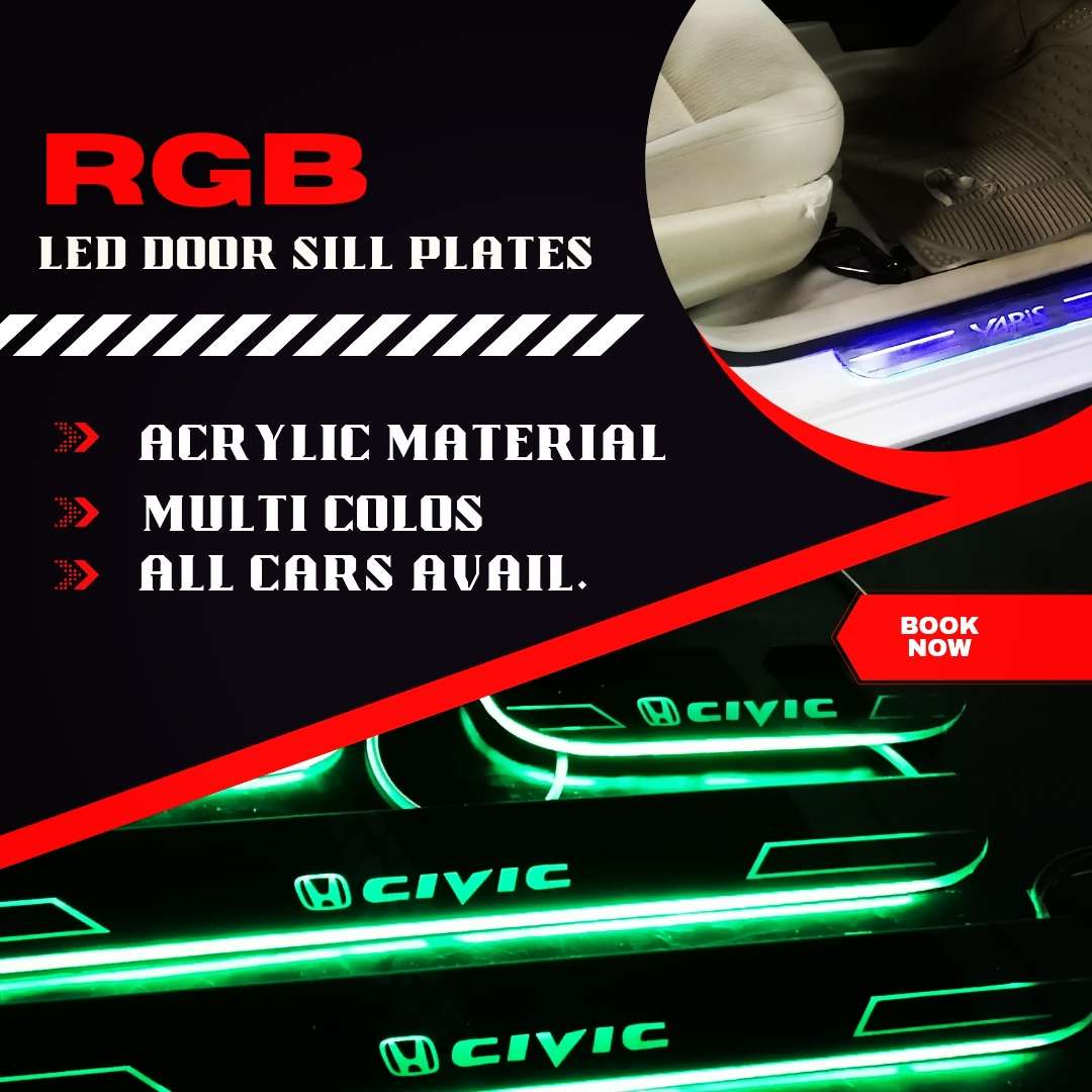 RGB Neon LED Door Sill Plates with Remote Control – All Cars Available