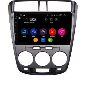 Honda City 2009-2021 Android Panel – Silver & Glossy Black Frame Touchscreen Multimedia view 3