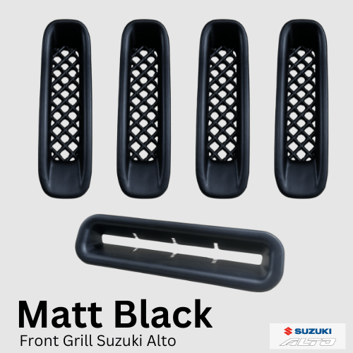Suzuki Alto Grill Matt Black|Exterior Accessories-5Pcs|Tape Fitting