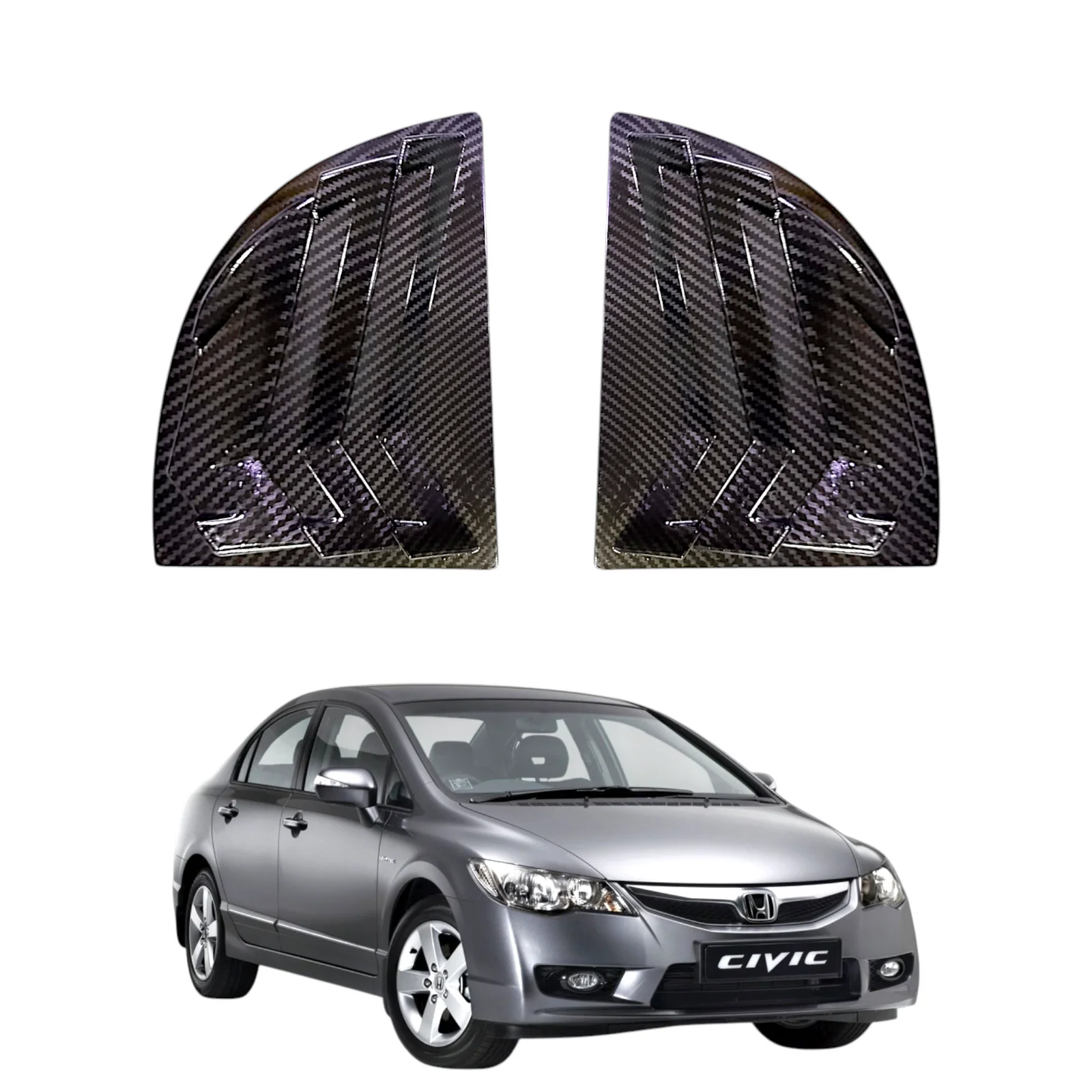 Honda Civic Reborn 2006–2012 Carbon Fiber Mugen Style Quarter Glass Louvers