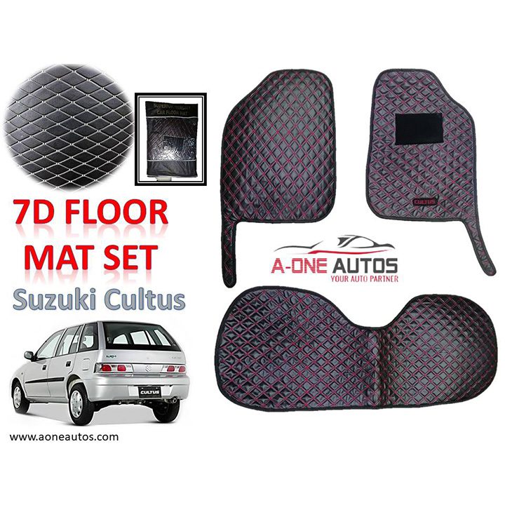 7D Echo Floor Mat Set 3pcs for Suzuki Cultus Old Model