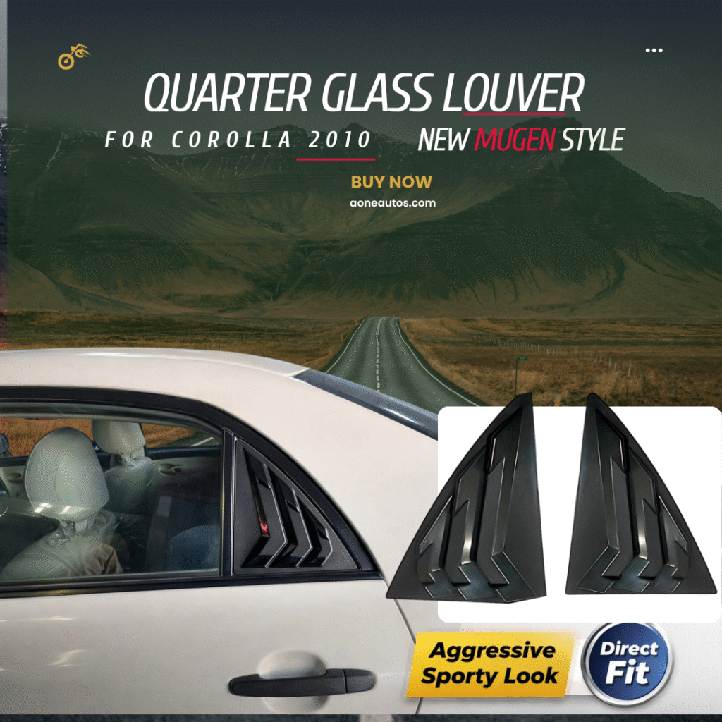 Toyota Corolla 2009-2014 Quarter Glass Louver – New Mugen Design ABS (Pair)