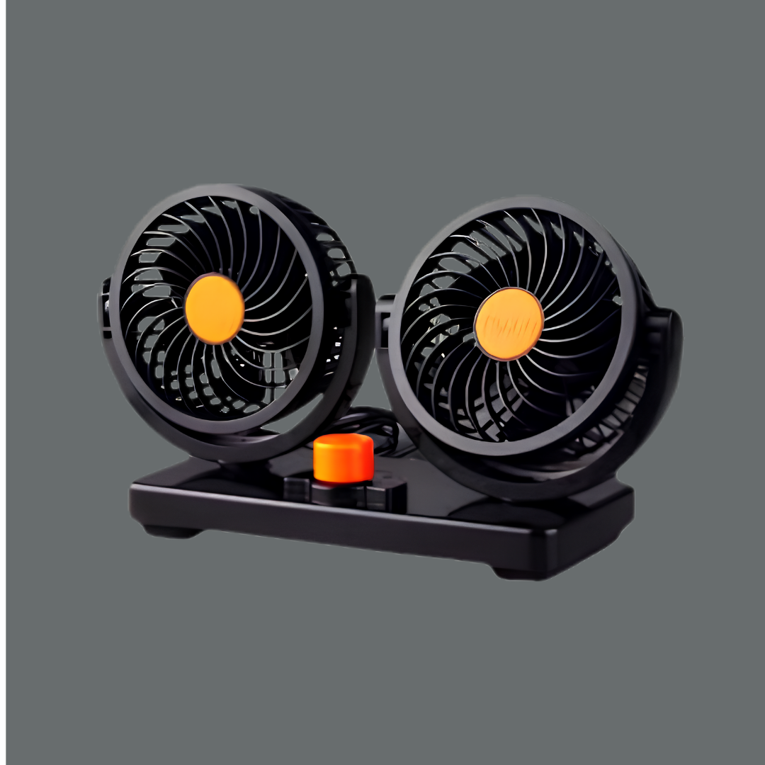 12V Car Air Fan – Dual Head Rotating Cooling Fan for Summer view 3