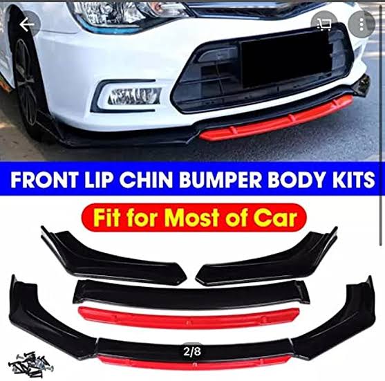Universal Front Bumper Splitter Glossy Black – Sporty Front Lip Styling Upgrade view 2