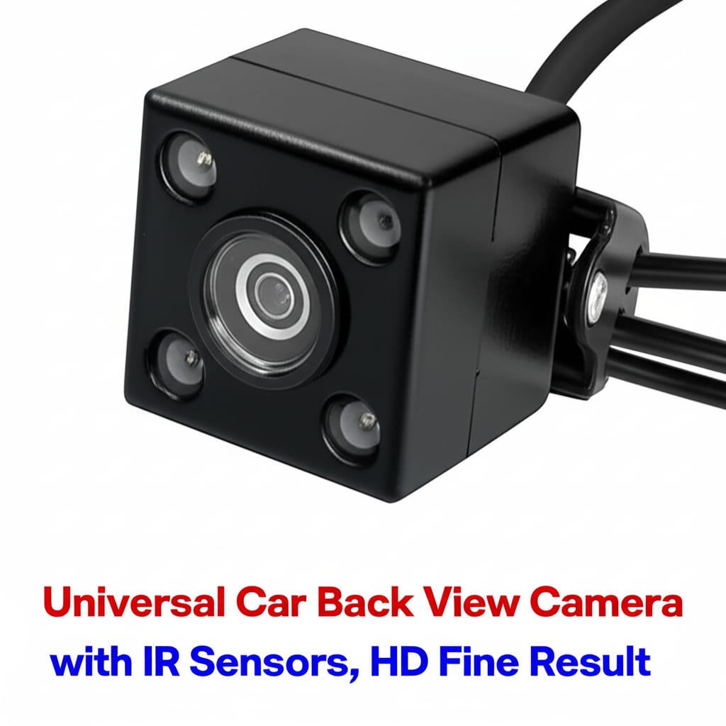 12V Universal IR Back View Camera with 4 Infrared Sensors – Night Vision & Waterproof