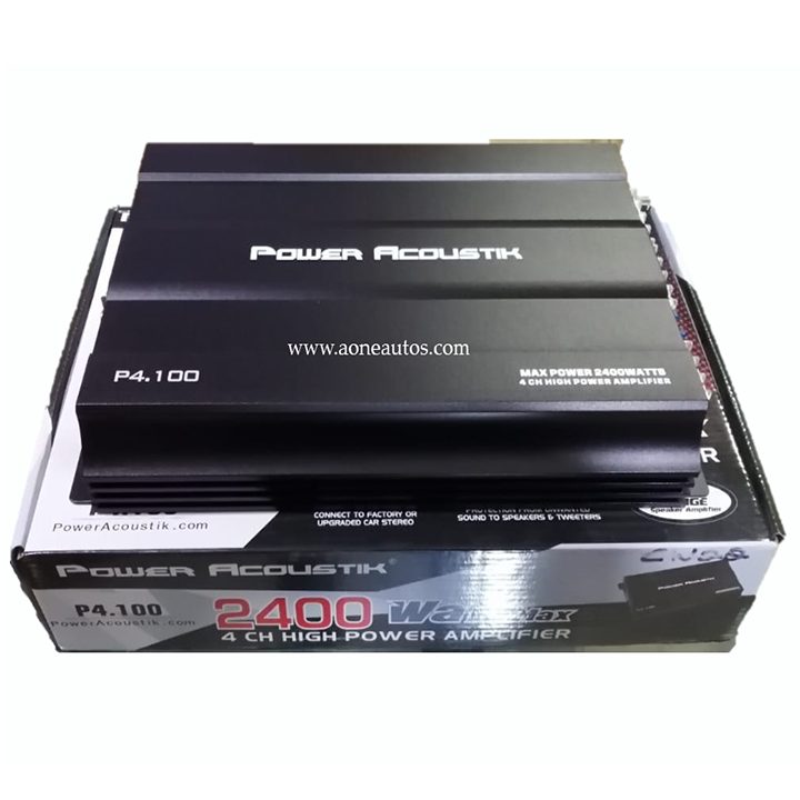 Power Acoustic P4.100 4Channel Amplifier Max Power 2400W