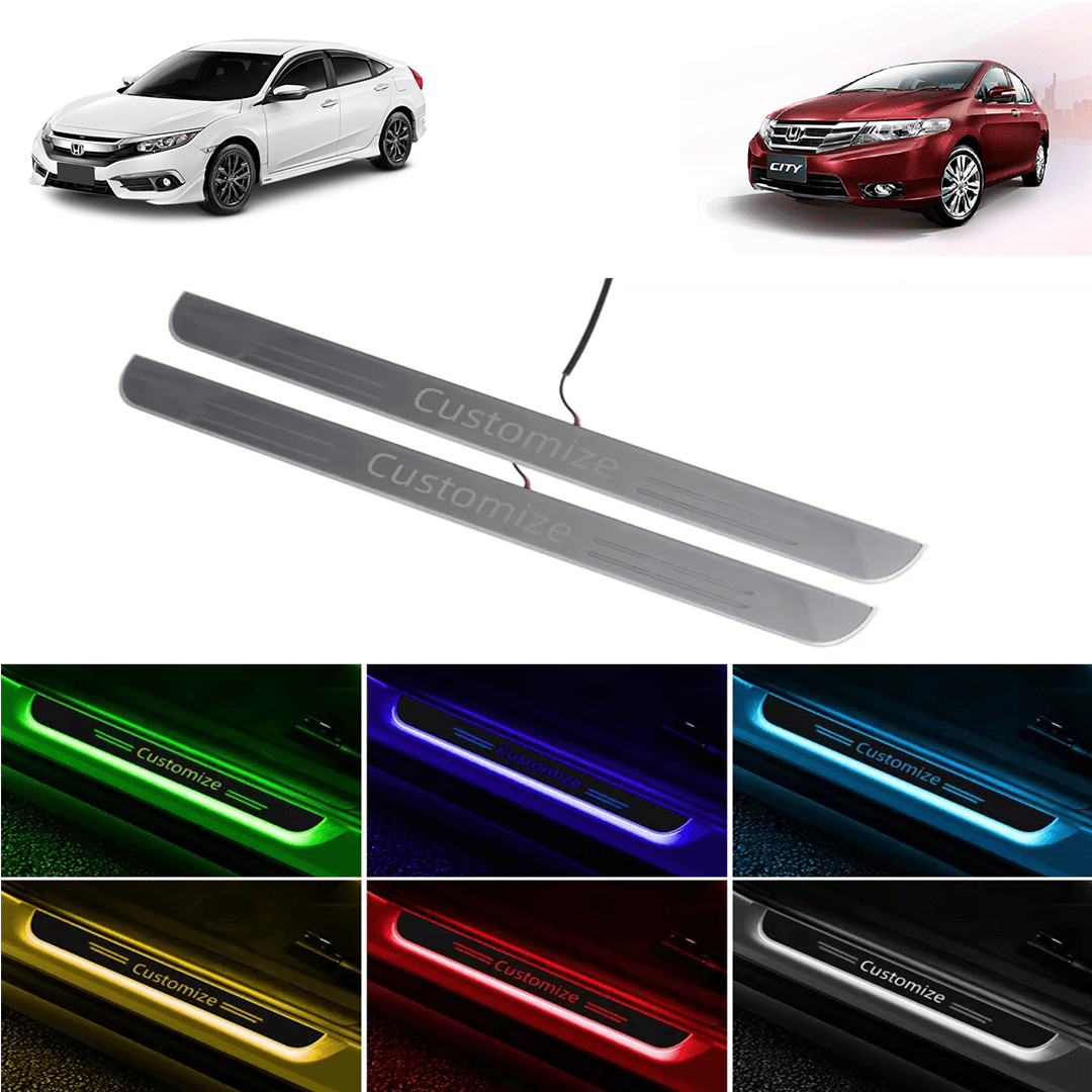 Honda City / Civic LED Door Sill Plates with Moving Lights Function