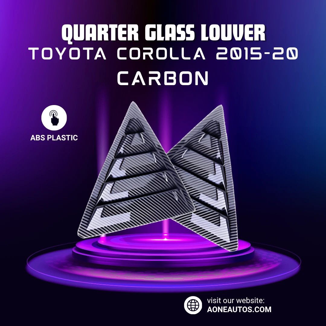 Toyota Corolla 2015-2024 Carbon Fiber Spike Design Quarter Glass Louver (Pair)