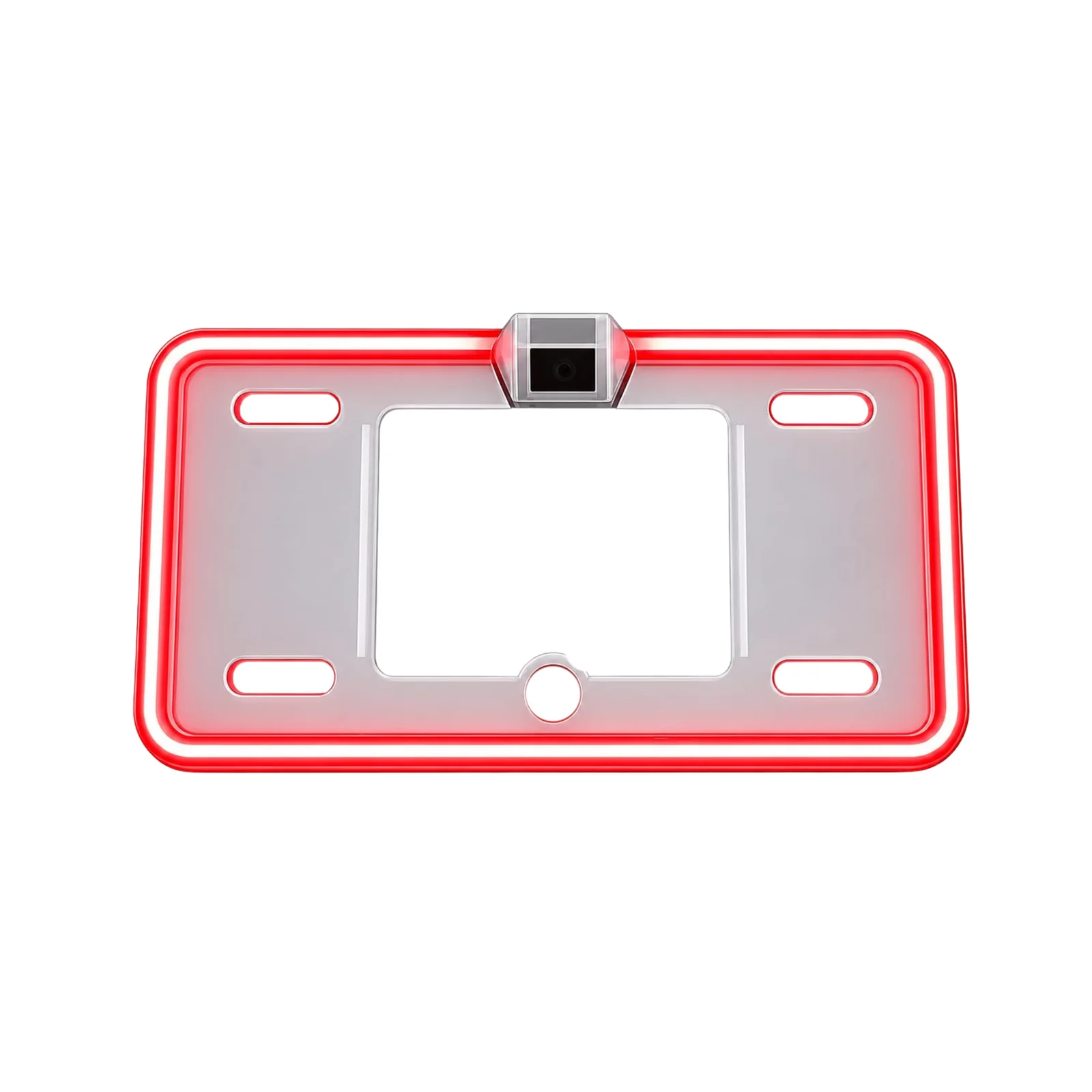 Universal Red TRP Neon LED Car Number Plate Frame with Camera Fitting Option 1pc