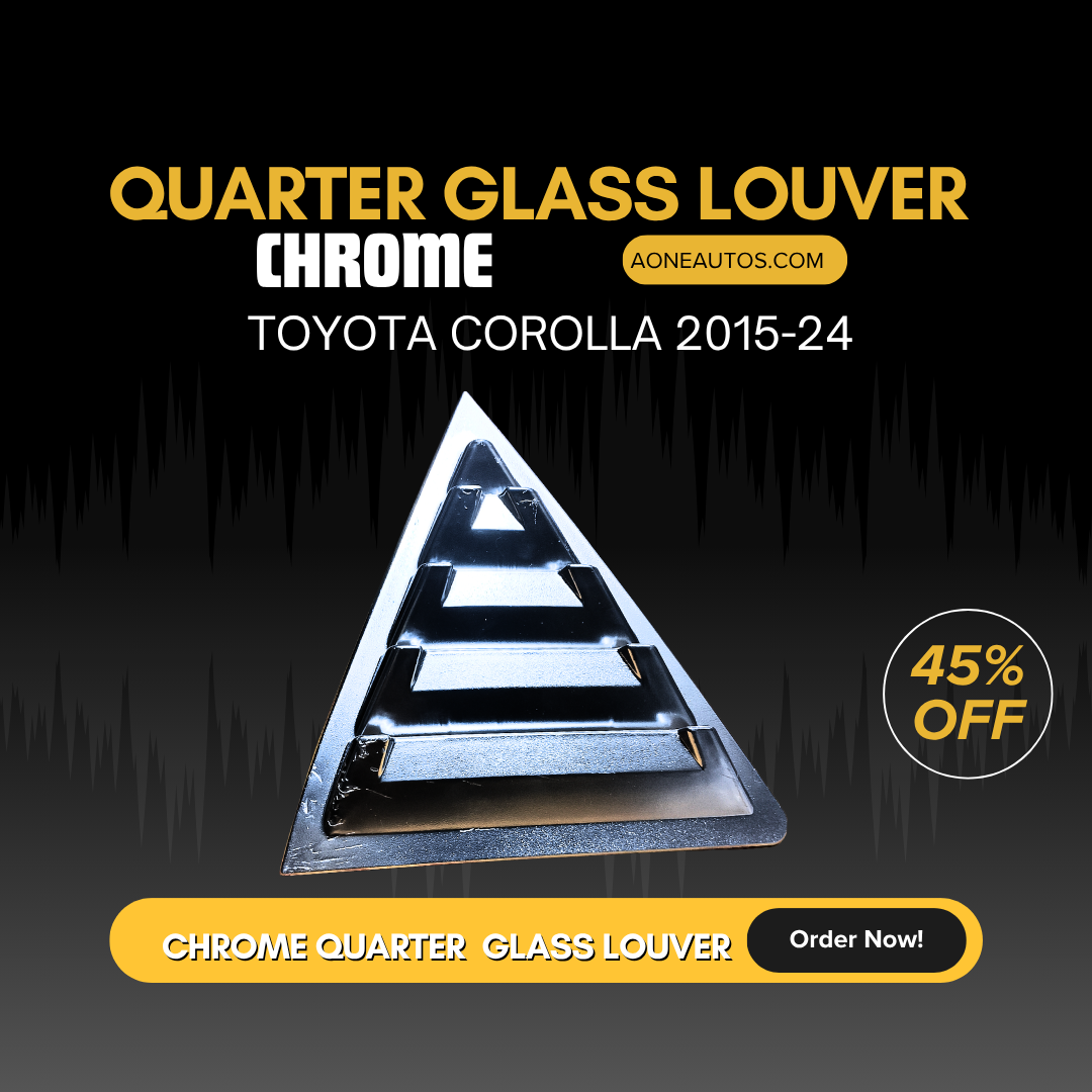 Toyota Corolla 2015-2024 Chrome Spike Design Quarter Glass Louver (Pair) view 2