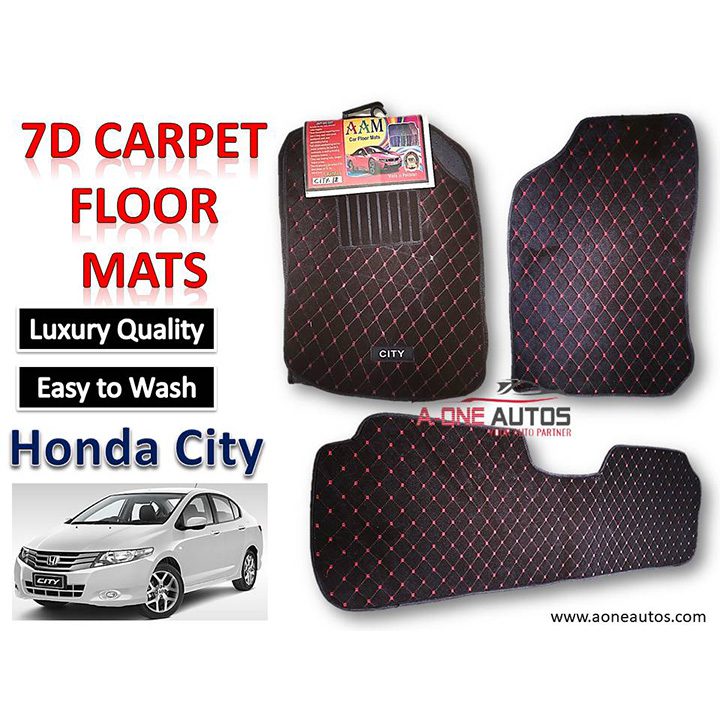 Honda City 2009 7D Luxury Carpet Floor Mat Set of 3pcs