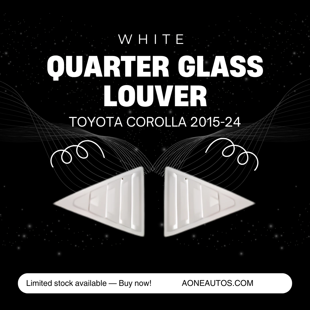 Toyota Corolla 2015-2024 White Spike Design Quarter Glass Louver (Pair)