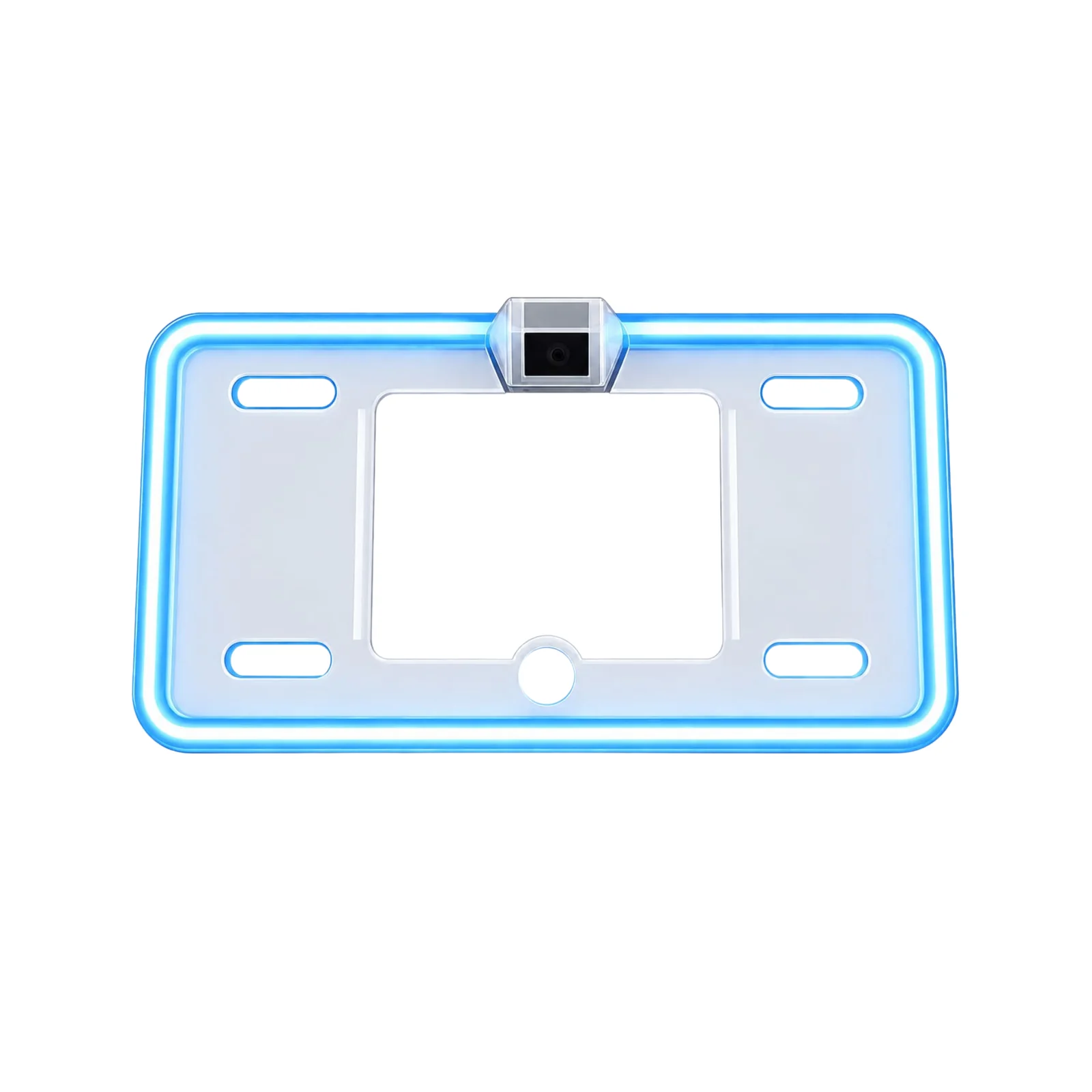 Universal Ice Blue TRP Neon LED Car Number Plate Frame with Camera Fitting Option 1pc