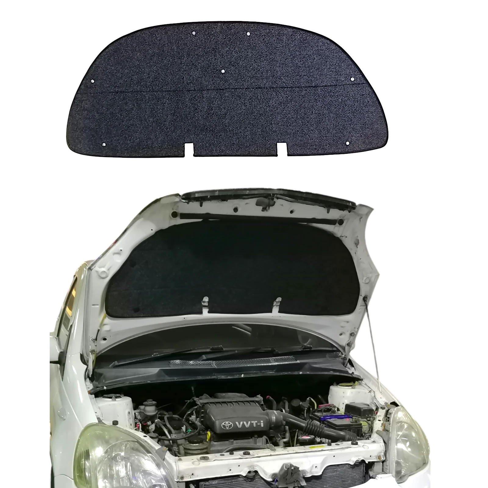 Toyota Vitz 1999-2005 Bonnet Insulator Namda with Clips – Thickness 5mm view 4