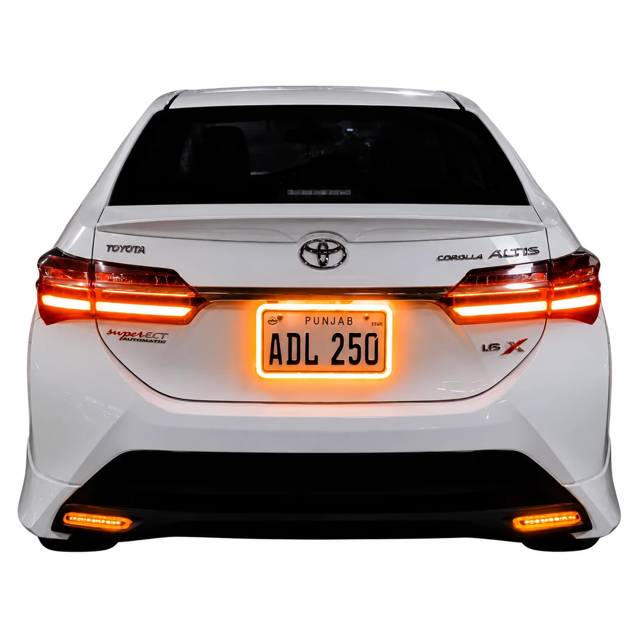 Universal Orange TRP Neon LED Car Number Plate Frame with Camera Fitting Option 1pc view 3
