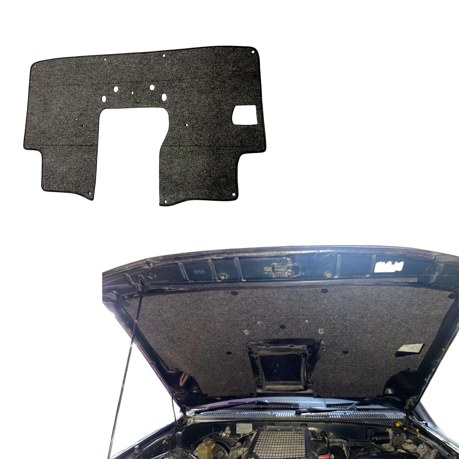 Toyota Hilux Surf Intercooler 1997-02 Bonnet Insulator Namda with Clips Premium view 4