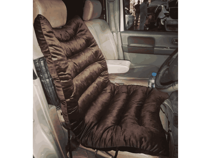 Car Soft Velvet Seat Cushion | No More Back Pain | Brown 1Pc view 3