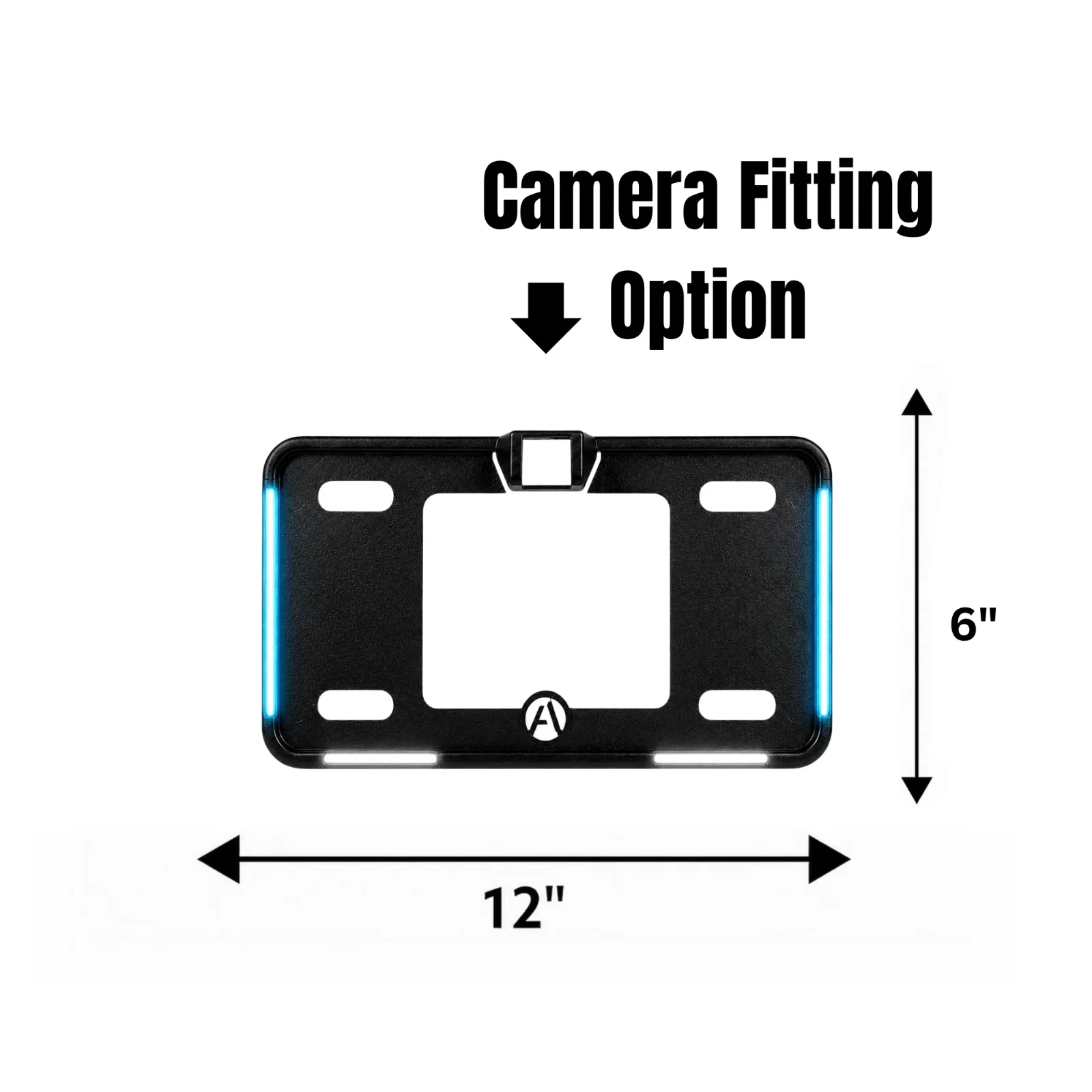 Universal Ice Blue & White BLK Frame Neon LED Car Number Plate Frame with Camera Fitting Option  1pc view 2