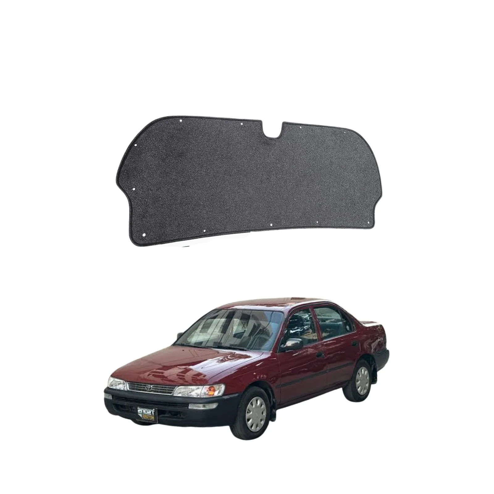 Toyota Corolla Indus 1993-2002 Bonnet Insulator Namda With Clips view 1