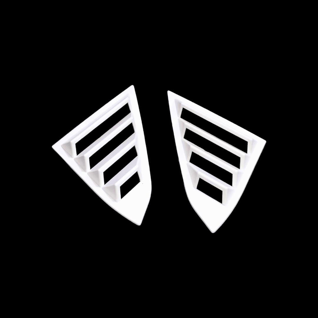 Honda Civic X 2016-20  | White Sporty Aggressive Quarter Glass Louver (Pair) view 4