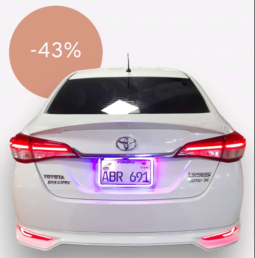 Car License Plate Frame with Led Light Blue Color and Camera Fitting Option