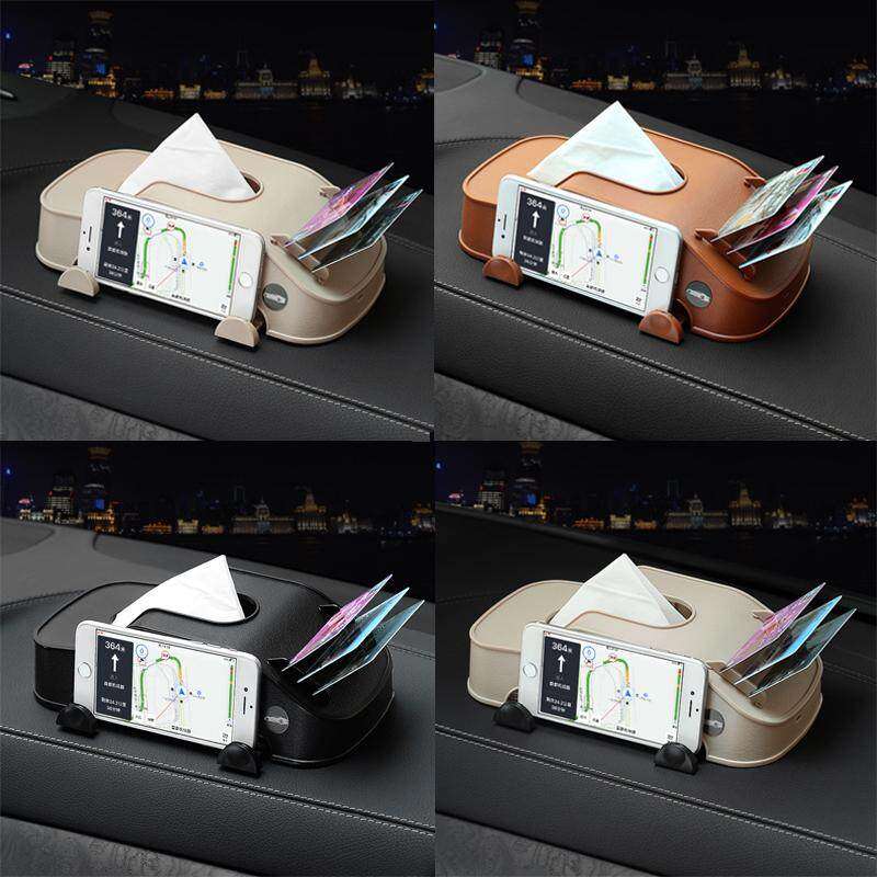 Tissue Box Car Dashboard 3in1 Smart Featured Tissue Box in ABS – Black view 2