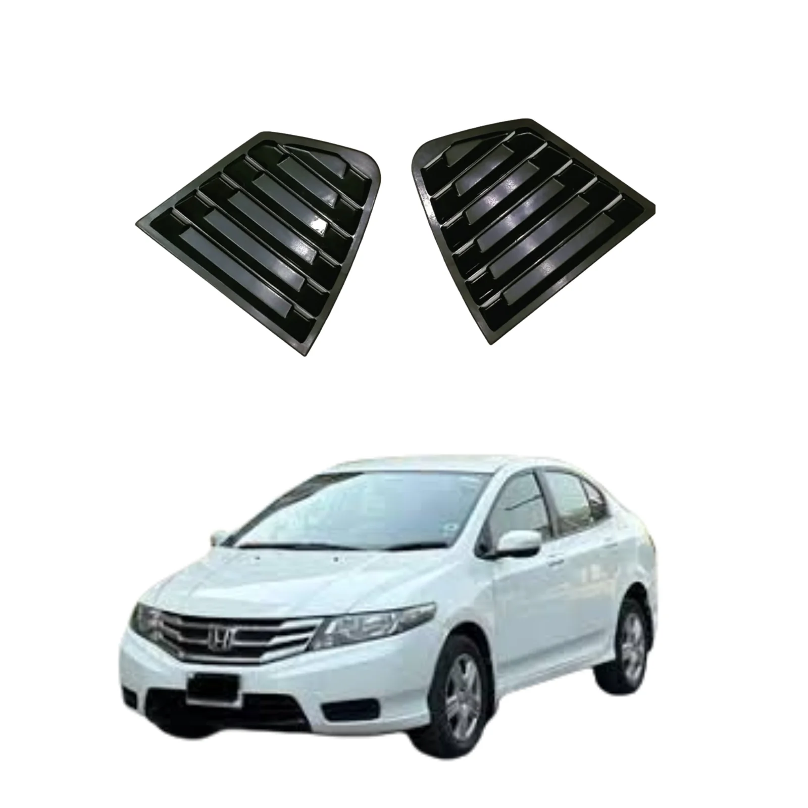 Honda City 2009-2021 Quarter Glass Louvers | ABS Rear Quarter Window Louvers