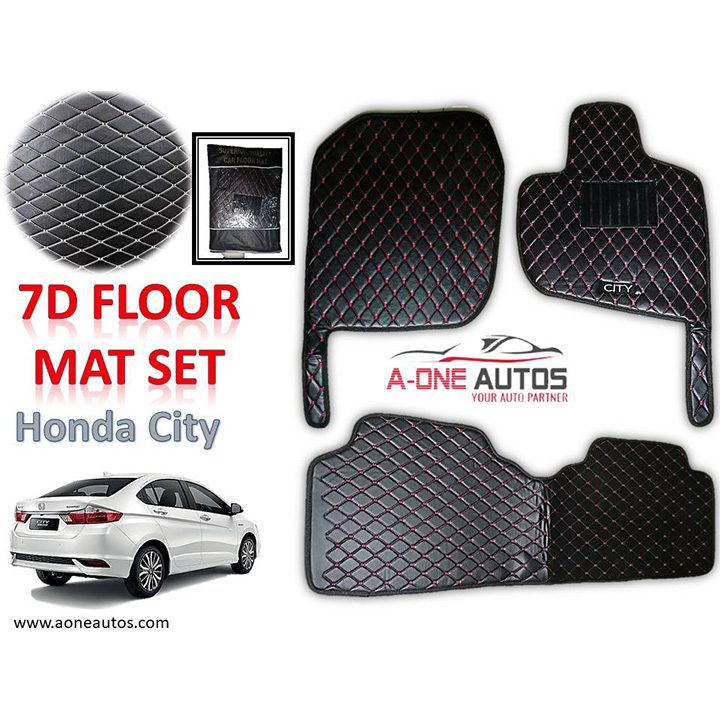 Honda City 2022 7D Luxury Floor Mat Set of 3Pcs