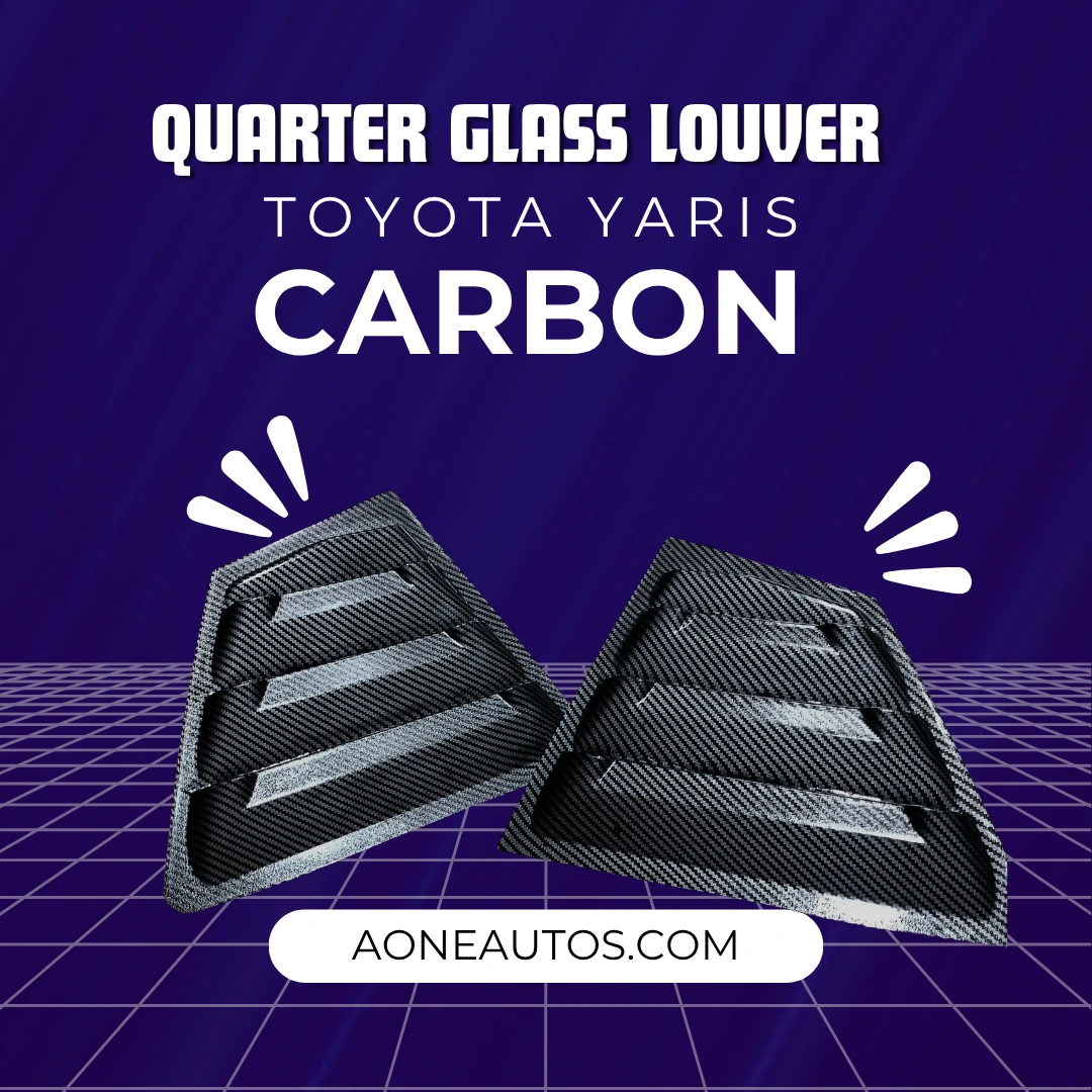 Toyota Yaris Carbon Fiber Spike Design Quarter Glass Louver (Pair)