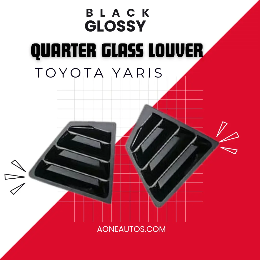 Toyota Yaris Quarter ABS Spike Design Louver – Glossy Black