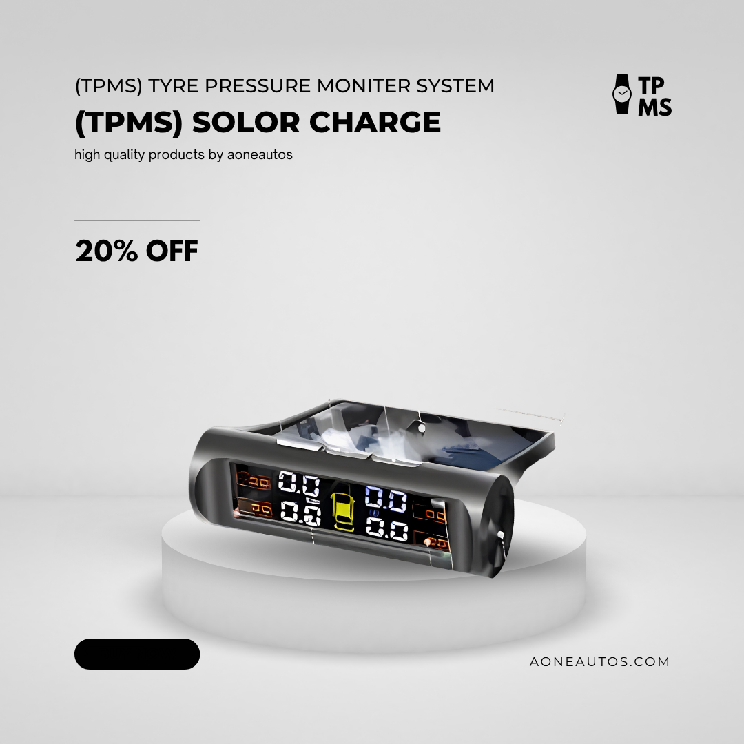 Wireless Car Tyre Pressure Monitor System – Solar Powered TPMS with 4 Sensors