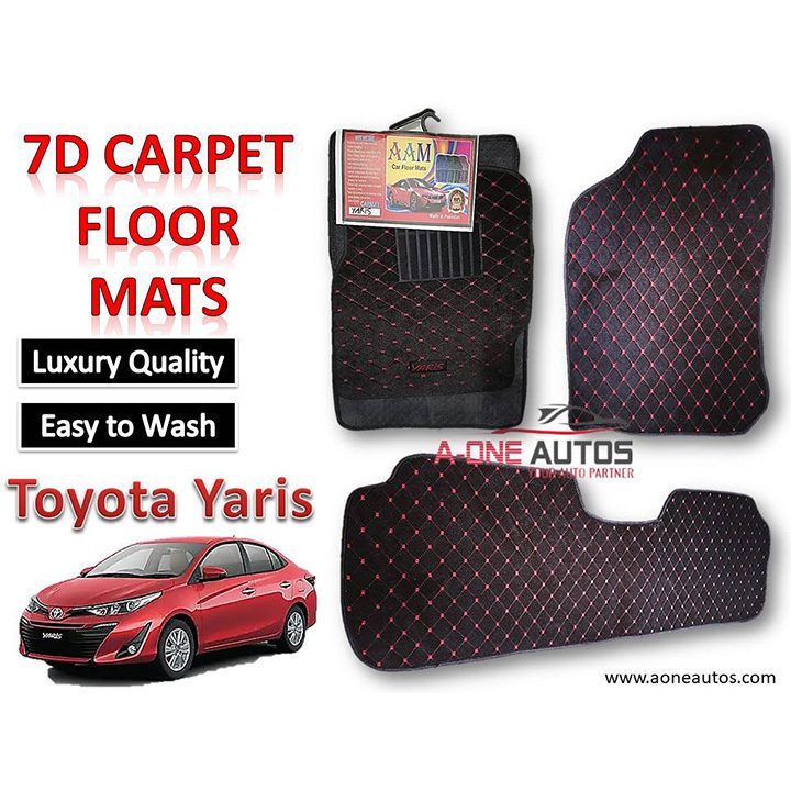 Toyota Yaris 7D Luxury Carpet Floor Mat Set of 3pcs