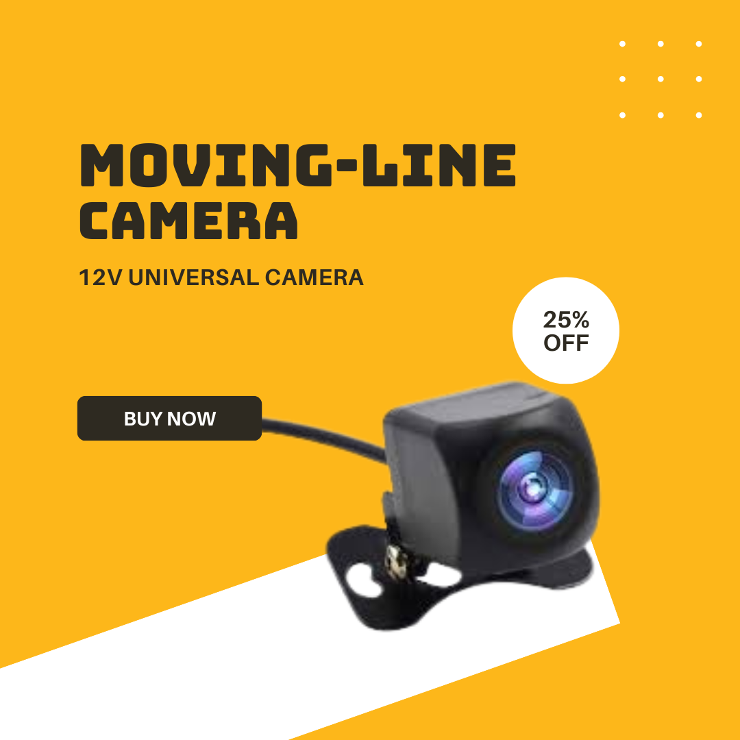 Universal Car Rear View Camera – Night Vision with Moving Guidelines (AHD 170° Wide Angle)
