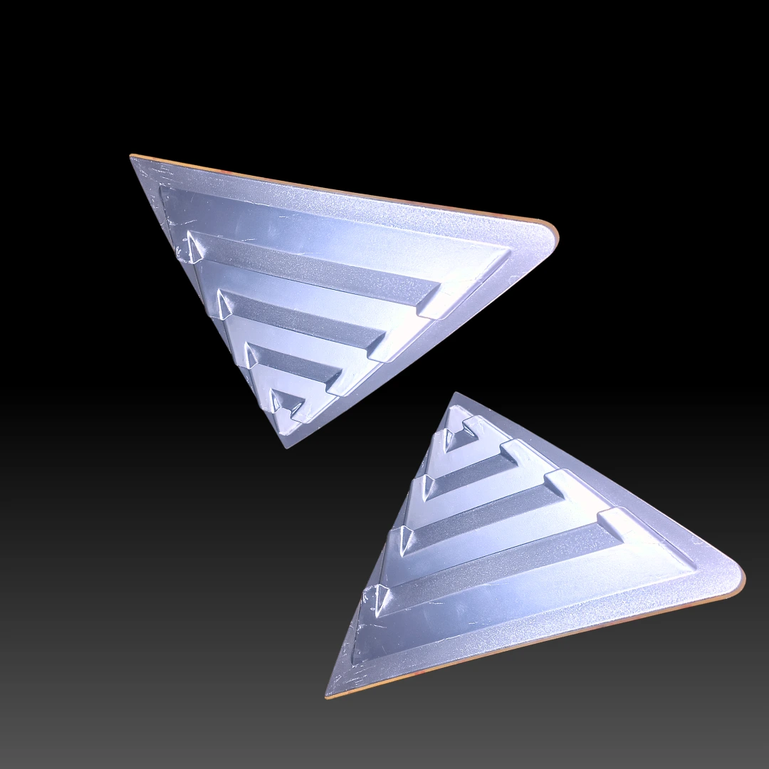 Toyota Corolla 2015-2024 Chrome Spike Design Quarter Glass Louver (Pair) view 3