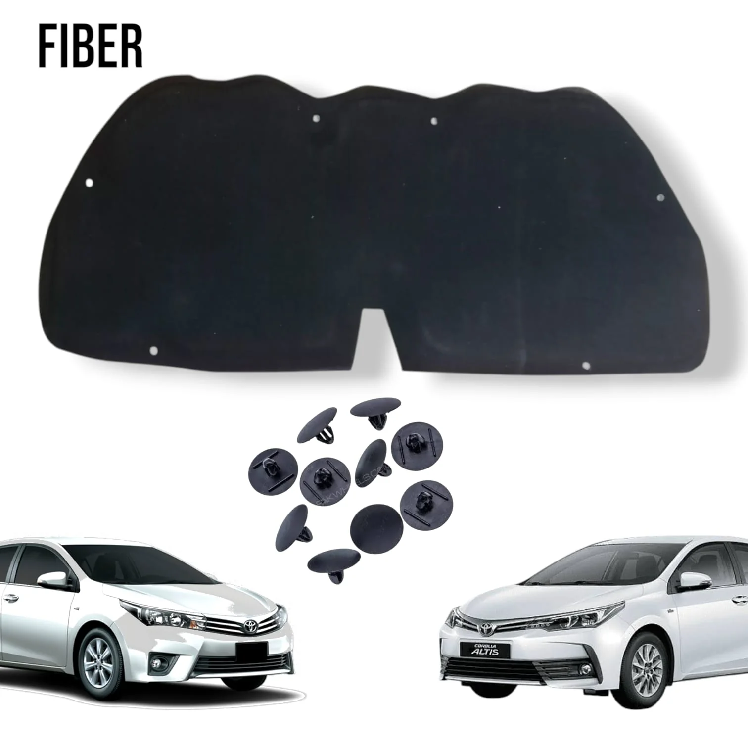Toyota Corolla 2015-2026 OEM Fiber Bonnet Insulator with Clips view 3