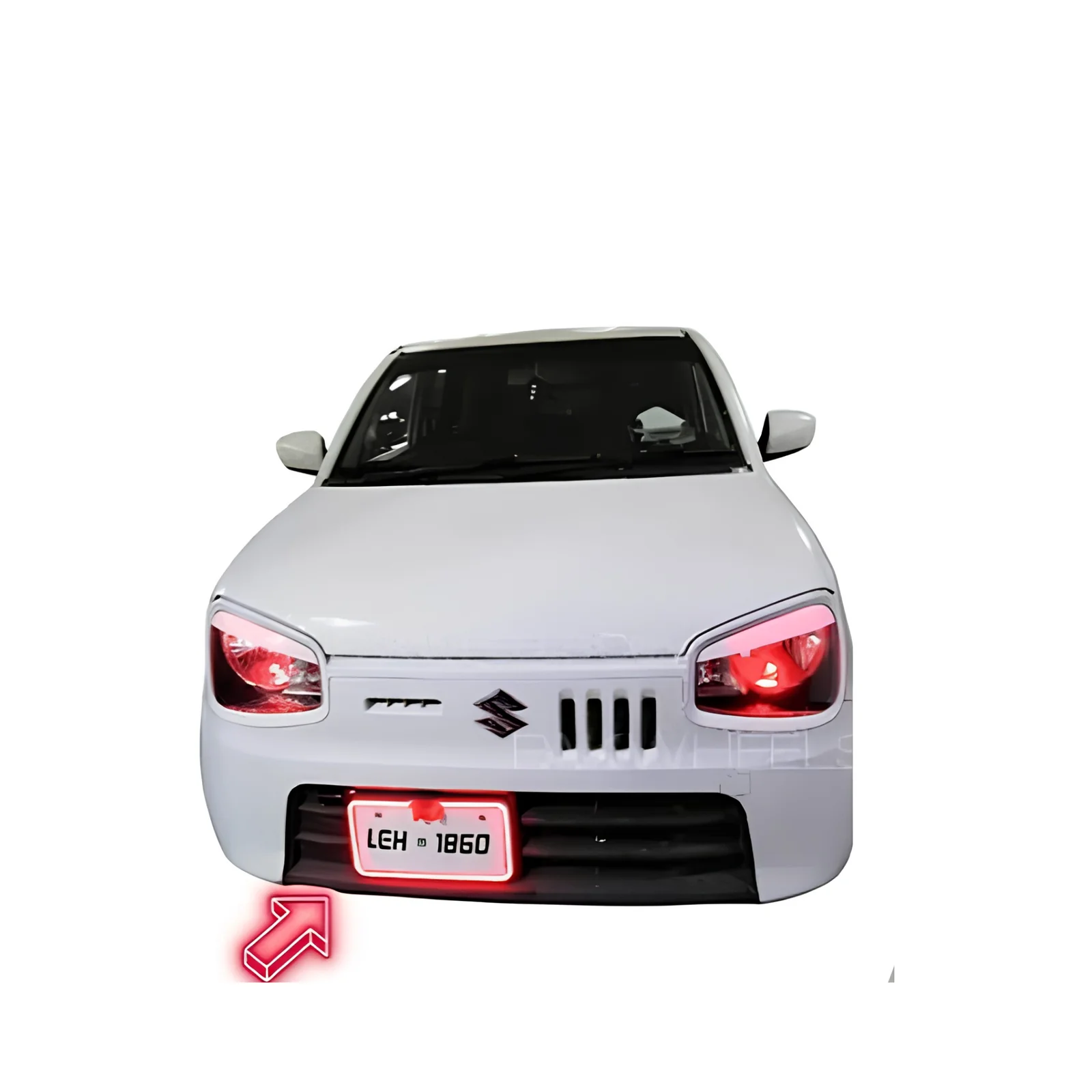Universal Red TRP Neon LED Car Number Plate Frame with Camera Fitting Option 1pc view 3