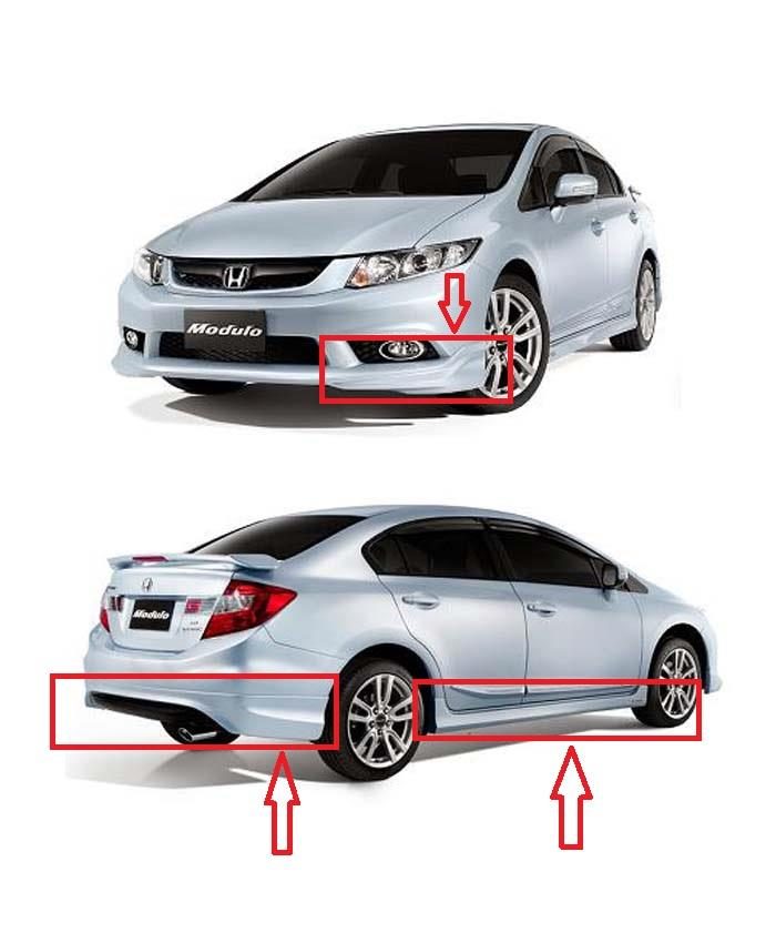 Body Kit Honda Civic FB2 China Fiber Without Paint