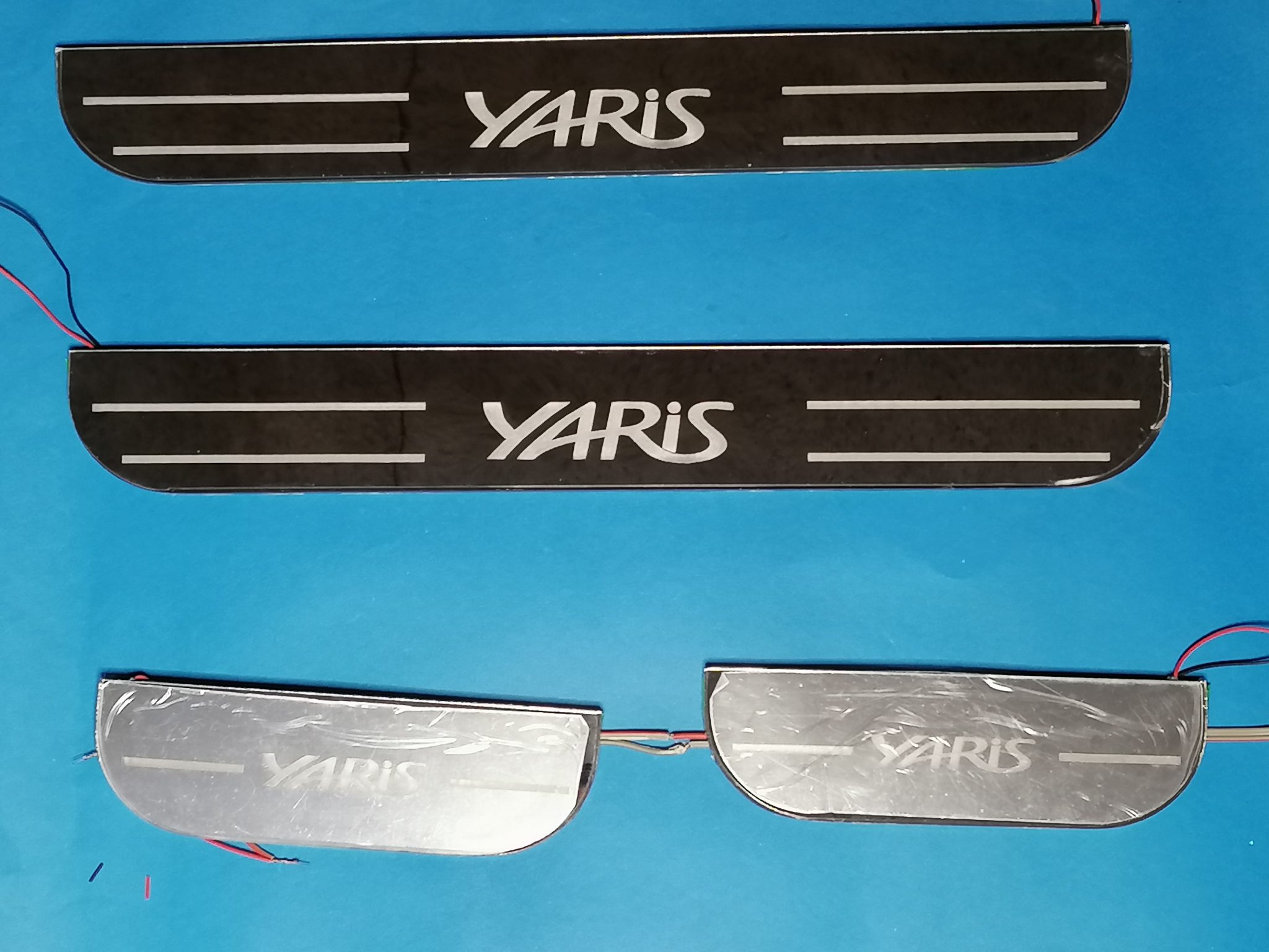 Toyota Yaris LED Door Sill Plate ICE Blue Color view 3