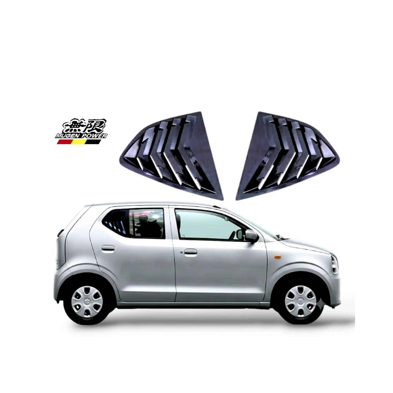 Suzuki Alto 2019-2026 Mugen Style Quarter Glass Louvers | ABS Rear Quarter Window Louvers