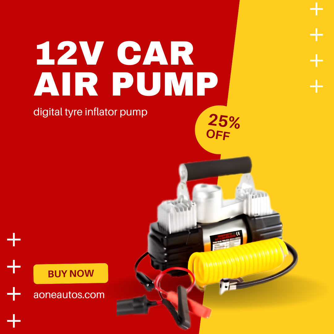 12V Digital Air Pump – Portable Tyre Inflator with Auto Stop and LED Light