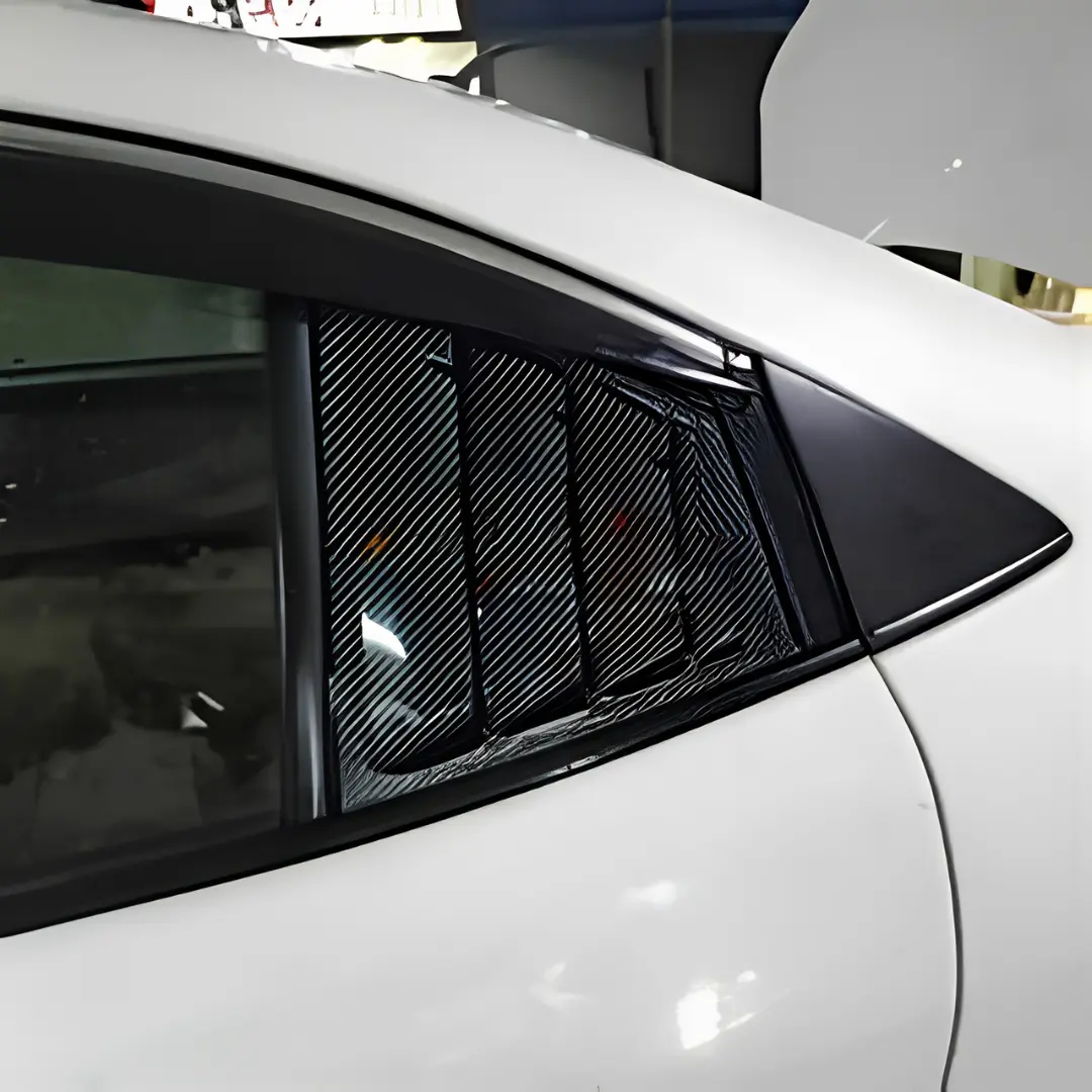 Toyota Yaris Carbon Fiber Spike Design Quarter Glass Louver (Pair) view 3