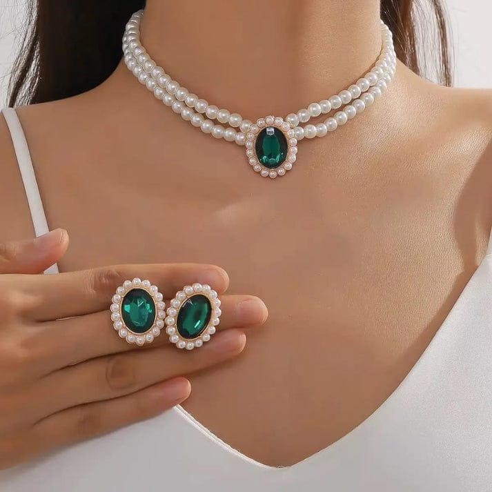 Multi layer Round Pearl - Jewelry Set - Image 3