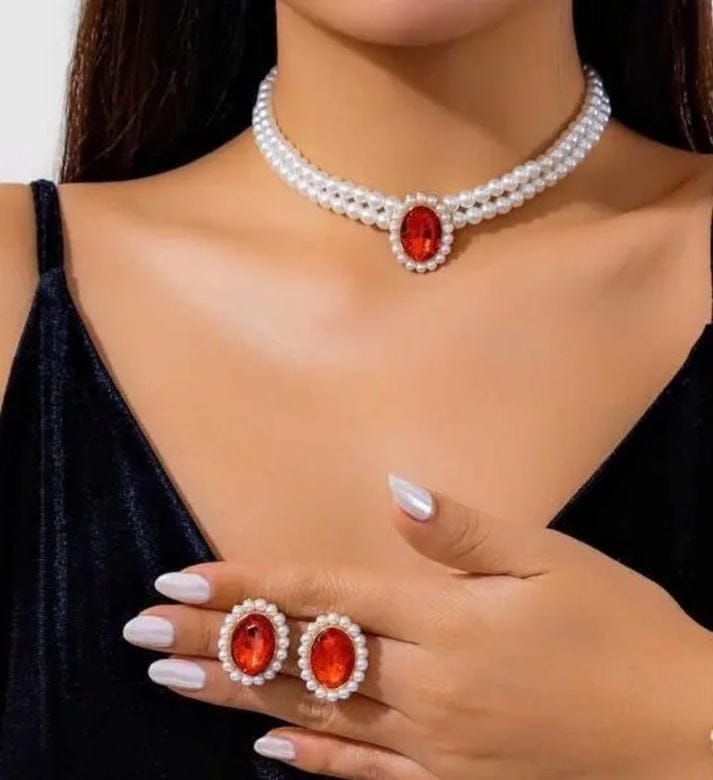 Multi layer Round Pearl - Jewelry Set - Image 4