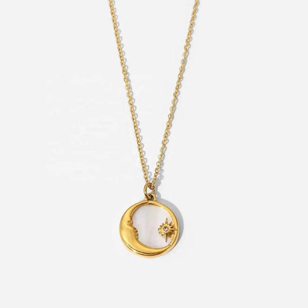 Crescent Moon & Sunburst - Necklace - Hover