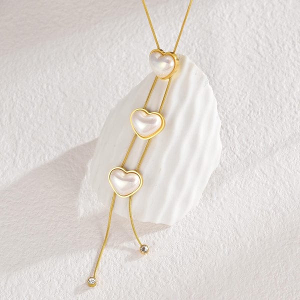 Triple Heart Drop - Necklace - Hover