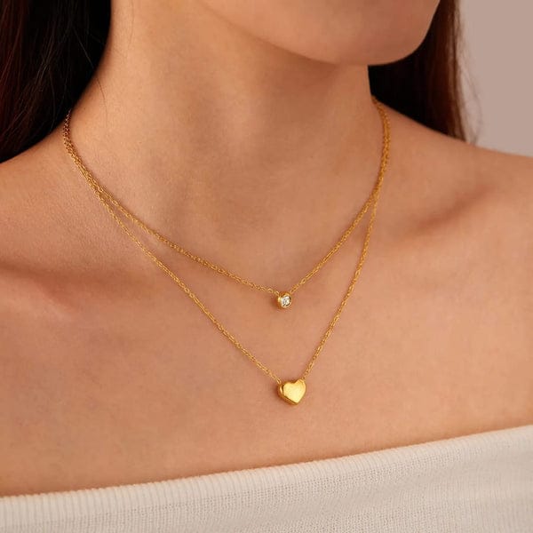 Layered Heart - Necklace - Hover