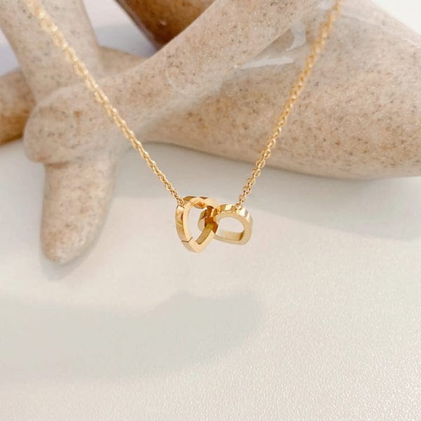 Loving Heart Interlocking Pendant - Necklace