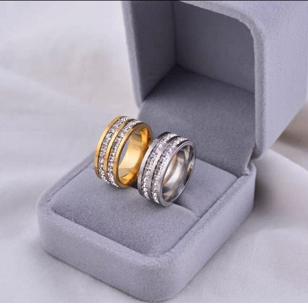 Double Rows Rhinestone - Ring