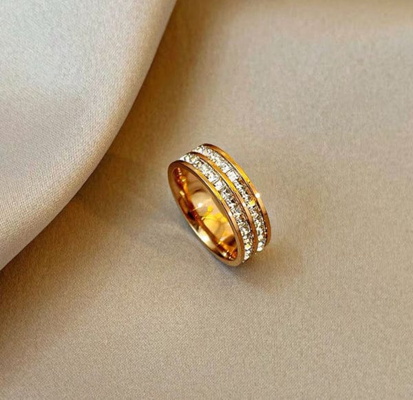 Double Rows Rhinestone - Ring - Image 4