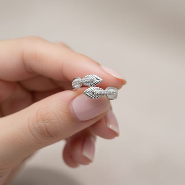 Elegant Leaf Style - Ring - Hover